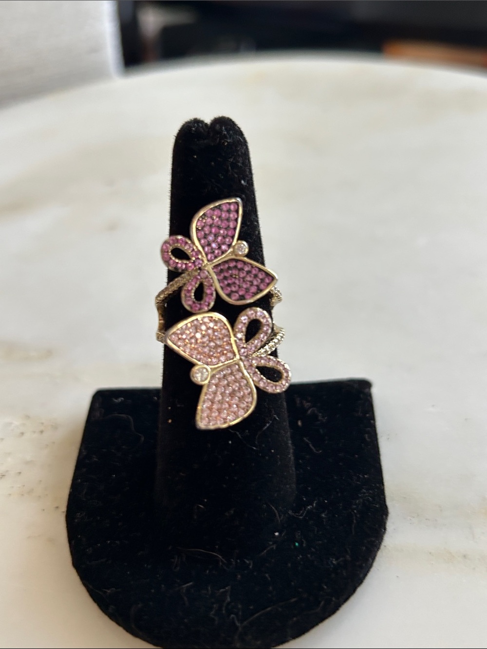 Pink Butterfly Double Ring - Fashion Women’s Jewelry